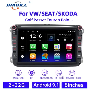 JMANCE 2 din autorádií, GPS Multimediálny Prehrávač, Android 9.1 Pre VW/Volkswagen/Golf/Passat/b7/b6/Skoda/Seat/Octavia/Polo/Tiguan