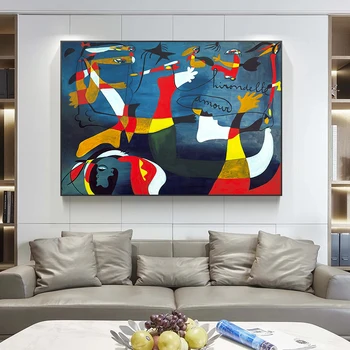 Joan Miro Slávny Abstraktné olejomalieb Tlač na Plátno na Stenu Umenie Plagáty pre Moderný Domov Obývacia Izba Dekor Maliarske Plátno