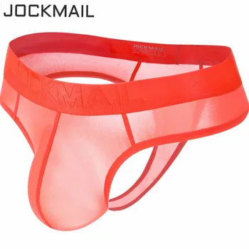 JOCKMAIL Mens G Reťazce 2019 Sexy Mužov Bielizeň Remeň Transparentné Erotické Penis Puzdro Bikiny Nohavičky Jockstrap Mužov Cueca Gay