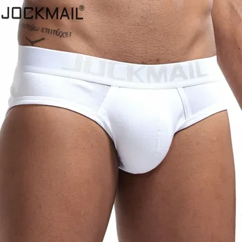 JOCKMAIL Značky Sexy pánske spodné Prádlo Základné Bavlna Stručný vysokej kvality biela čierna šedá, M -XXL Gay bielizeň mužov bikini sklzu homme