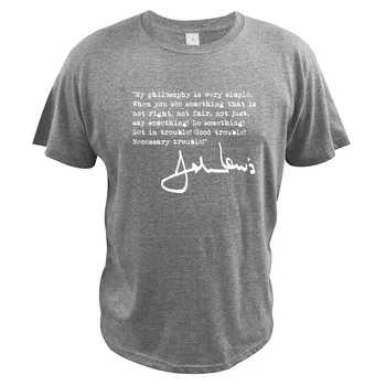 John Lewis T Shirt Dobré Problémy Citát Tričko Black Žije Ohľadu Na Bavlny, Mäkké Pohodlné Kvalitný Čaj Topy