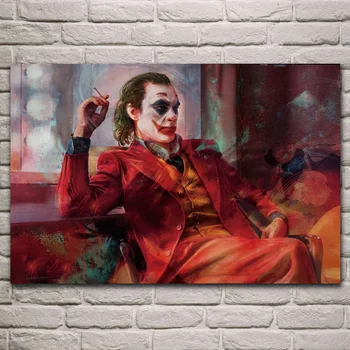 Joker úsmev náladu fantasy art obývacia izba dekor domov wall art dekor drevo rám textílie plagát