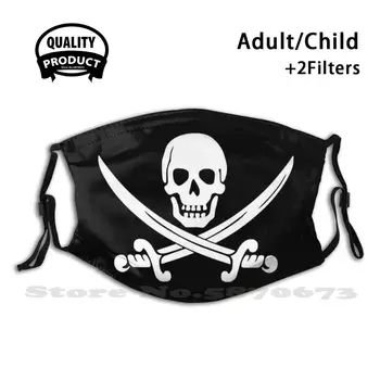 Jolly Roger Pirátska Vlajka, Symbol Módneho Úst Masky Filtra Dospelých, Deti Masku Na Tvár Piráti Karibiku Pirát Jolly Roger Flag Ship