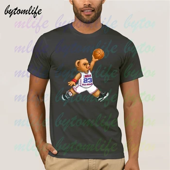 Jordánsko All-star Medveď T Shirt Lete Tlač Čierne Tričko Oblečenie Populárne Tričko Bavlna Tees Úžasné Krátky Rukáv Unikátny Muži Topy