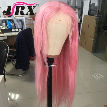 JRX Vlasy Dlhé Hodvábne Rovné Ružová Ľudské Vlasy Čipky Dopredu Parochňu Pre Čierne Ženy Vlasy Parochňa
