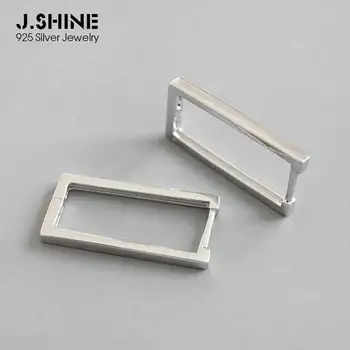 JShine 925 Sterling Silver Ucho Pracky INY Jednoduché Geometrické Obdĺžnik Hoop Náušnice Žena Strieborné Náušnice kórejský Módne Šperky