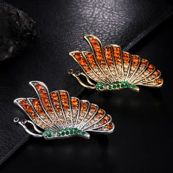 JUJIE Vintage Crystal Rozkošný Motýľ Brošne 2020 Žena Zvierat Kolíky Módne Šperky Dropshipping
