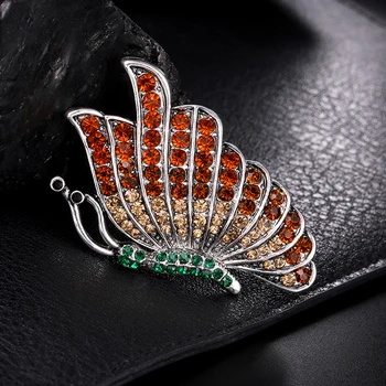 JUJIE Vintage Crystal Rozkošný Motýľ Brošne 2020 Žena Zvierat Kolíky Módne Šperky Dropshipping