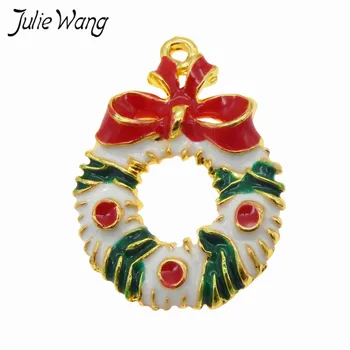 Julie Wang 10pcs/pack Vianočné Série Motýľ Kruhu Štýl Kvety Rastlín Série Prívesok Šperky Príslušenstvo Vianočný Darček
