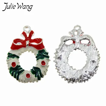 Julie Wang 10pcs/pack Vianočné Série Motýľ Kruhu Štýl Kvety Rastlín Série Prívesok Šperky Príslušenstvo Vianočný Darček