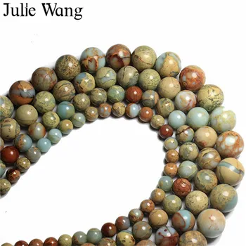 Julie Wang 93PCS 4 mm Prírodné Kolo Snakeskin Modrá Shoushan Kameň Korálky Pre Neckalce Prívesok Náramok Šperky, Takže Príslušenstvo
