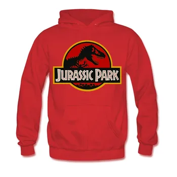 Jurský Park Dinosaur Thriller Film Klasické Logo Dospelých Pull-Over Hoodie