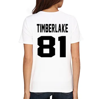 Justin Timberlake T Shirt TIMBERLAKE 81 Tlač na Zadnej Strane Tričko Fashion Muži Ženy Tričko Bežné Bavlna Vtipné Tričko T-Shirts