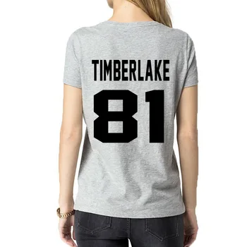 Justin Timberlake T Shirt TIMBERLAKE 81 Tlač na Zadnej Strane Tričko Fashion Muži Ženy Tričko Bežné Bavlna Vtipné Tričko T-Shirts