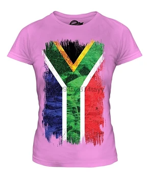 Južná Afrika Grunge Vlajka Dámy Vybavené Tričko Top T-Shirt Pre Pánske Dámske Krátky Rukáv T Shirt Lete