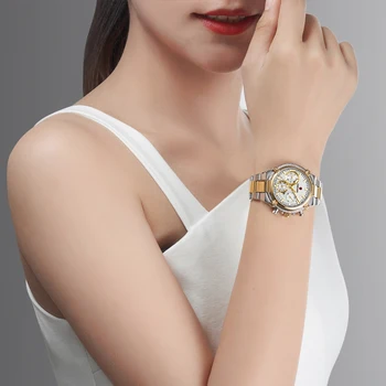 Kademan Lady Hodinky s Jedinečným Dizajnom Luxusné Šaty Žien Náramkové hodinky 3TAM Plnej Ocele, Quartz Hodinky Módne darček Relogio de mulher