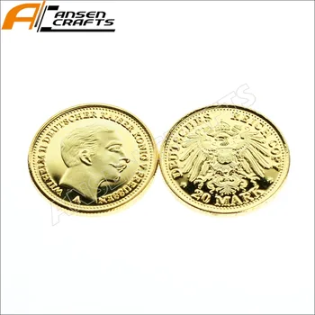 Kaiser Wilhelm II 20 Známky Deutsches Reich Zlato Kópiu Mince