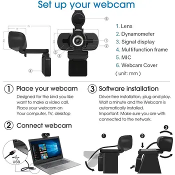 Kamera Full hd 1080P Live Video Kamera S Krytom, ABS Optickej Šošovky USB, Plug And Play webová kamera S Mikrofónom