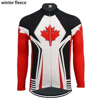Kanada zimné dlhé rukávy Cyklistika Dres teplé vlny &č vlna maillot ciclismo ropa ciclismo mtb jersey na mieru