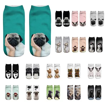 KANCOOLD Ponožky Populárne Zábavné Unisex Krátke Ponožky happy 3D Psa Vytlačené Anklet Ponožky Ležérne módne nové ponožky ženy 2020JAN9