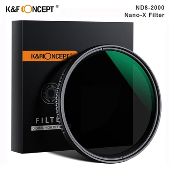 K&F Koncept Nano-X ND8-ND2000 Premennej ND Filter 37mm 49 mm 52mm 67mm 72 mm 77mm 82mm Neutrálny Filter Hustoty Pre Canon, Nikon, Sony