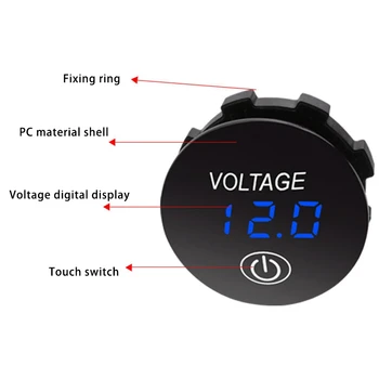 Kapacita batérie Displej LED Voltmeter Digitálny Merač Napätia s Dotyk-NA VYPNUTIE Auto, Motocykel DC 3V-35V