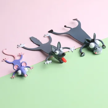 Kawaii 3D Zvierat Záložku OUCH Mačka, Králik Myš Záložky Tvorivé Vlk Knižnej Značky pre Deti Dievča Office Školy Darček Písacie potreby