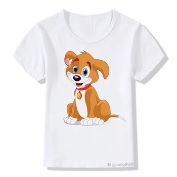 Kawaii deti t-shirt zábavné pes a mačka karikatúra tlače grafické tričko chlapec dievča Harajuku krátky rukáv deti ležérny top veľkoobchod