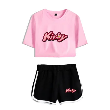 Kawaii Kirby Hviezda 2 Ks Oblečenia pre Ženy Plodín Top Sledovať Oblek Dve Kus Set-Top a Šortky Dámske Tepláky Hip Hop Oblečenie