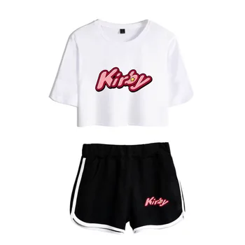 Kawaii Kirby Hviezda 2 Ks Oblečenia pre Ženy Plodín Top Sledovať Oblek Dve Kus Set-Top a Šortky Dámske Tepláky Hip Hop Oblečenie