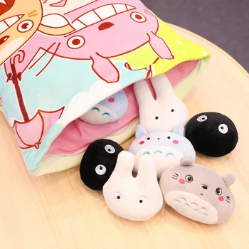 Kawaii plyšové Totoro vankúš taška snack animal crossing plyšové vypchaté zvieratá tvorivé bábika juguetes domova gauč vankúš