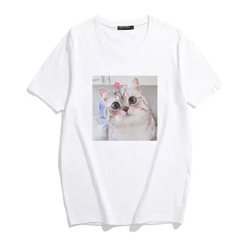 Kawaii Roztomilé Mačky Milujú Ženy T-shirts Lete Harajuku Tričko Krátky Rukáv Fashion Streetwear Topy Vtipné Ženy T-shirt Bežné Čaj