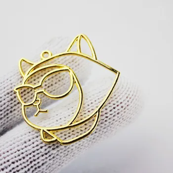 Kawaii Zvierat Otvorený Rám Sortiment Mačka Kitty Králik Bunny Fox Deco Rám pre UV Živice Šperky DIY 5 Ks/veľa Zlata Živice Rámu