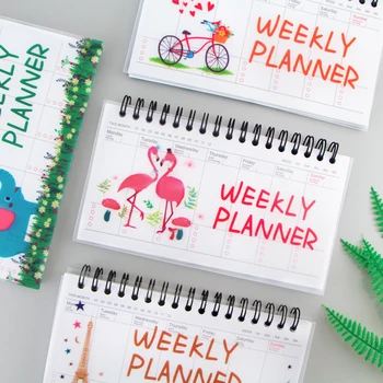 Kawaii Zvitku Knihy Týždenný Plánovač Prenosné Študentov Písanie Poznámkový Blok, Naplánovať Deň Knihy Plánovači Office Pracovných Agendar