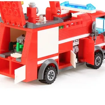 Kazi 8054 206pcs FireTruck Stavebné Bloky Hasič Hračky Tehál mesto Educational DIY Stavebné Tehly playmobile Legoing