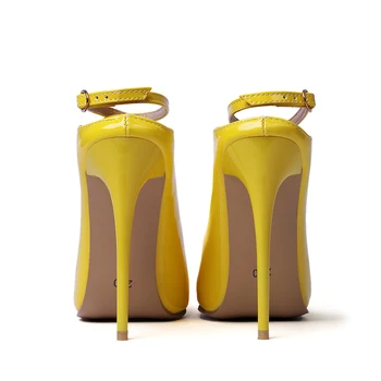 Kcenid 2020 Ženy elegantné podpätky čerpadlá večerné šaty topánky dámske letné strana topánky veľkosť 13 vysoké podpätky ukázal prst čerpadlá žltá