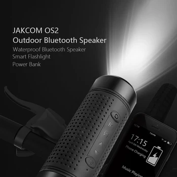 Kebidu Jakcom OS2 Vonkajšie Bluetooth Reproduktor Nepremokavé Výkon Banka 5200mAh Prenosné Subwoofer Bass Reproduktor, LED svetlo, Bicykel