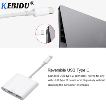 Kebidu USB C do kompatibilný s HDMI Typu C, USB 3.1 Rozbočovač USB-C, USB 3.0/ Typ C Ženské Nabíjačku Adaptér pre Nový Macbook, Dell XPS