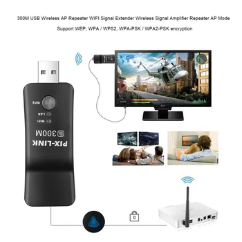Kebidu USB WIFI Opakovač 300Mbps 2.4 GHz Wireless, WiFi Signálu Zosilňovač WI-FI Range Extender s Lan Port Adaptéra pre TV Player