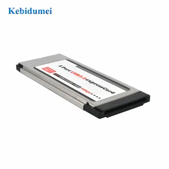 Kebidumei PCI Express USB 3.0, PCI-E Karty Adaptéra 5 gb / S PCMCIA Dual 2 Porty pre NEC Chipset 34 MM Slot ExpressCard Konvertor