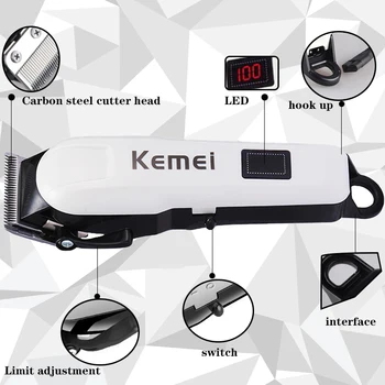 Kemei KM809A zastrihávač chĺpkov profesionálne elektrické hair clipper elektrické Fúzy Zastrihávač vlasov rezací stroj trimer cutte 5