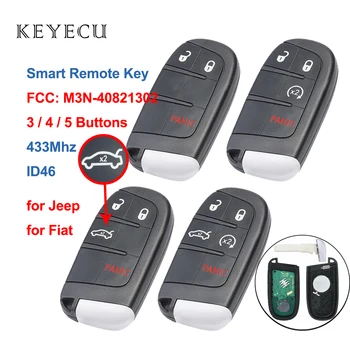 Keyecu Nahradenie Smart Remote Auto príveskom 3 4 5 Tlačidiel pre Jeep Compass Renegade, pre Fiat 500 500X 500L, M3N-40821302