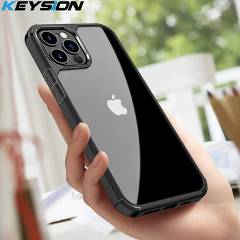 KEYSION Módne Jasné Shockproof puzdro pre iPhone 12 Pro Max Transparentné Silikónové Telefónu zadný Kryt pre iPhone 12 mini 2020 Nový 12