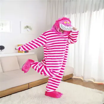 Kigurumi Nové Sleepsuit Dospelých Cartoon Cheshire Cat Pyžamo Zvierat Unisex Onesies Cosplay Kostýmy