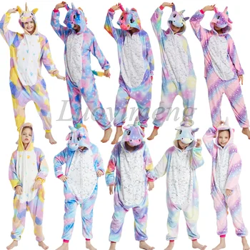 Kigurumi Steh Panda Onesies Ženy Zimné Zvierat Jednorožec Pyžamo Dievčatá Chlapci Kostýmy Dospelých Nightie Flanelové Sleepwear Pyžamá