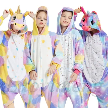 Kigurumi Steh Panda Onesies Ženy Zimné Zvierat Jednorožec Pyžamo Dievčatá Chlapci Kostýmy Dospelých Nightie Flanelové Sleepwear Pyžamá
