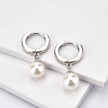 Kikichicc 925 Sterling Silver Pearl Drop Obruče Luxusné Pendentie 2020 Valentiens Najlepší Darček Klipy Piercing Svadobné Šperky