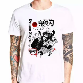 Kimetsu Č Yaiba Legrační Karikatúra T-shirt 3d Démon Vrah Japonské Anime T Shirt Mužov Unisex Plus Veľkosť Tričko Hip Hop Top Tees Muž