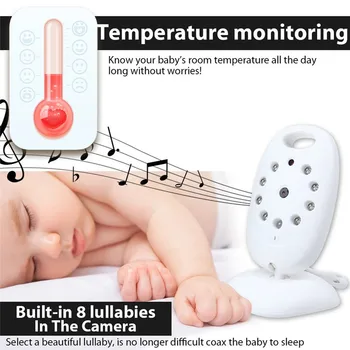 KIMPOK VB601 Baby Monitor 2 palcový Elektronické Opatrovateľky Rádio Video Opatrovateľka Kamerou na Nočné Videnie Monitorovanie Teploty 8 Marieli