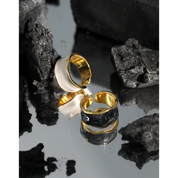 Kinel Autentické 925 Sterling Silver Smalt Krúžok Svadobné Party Moderný Elegantný Darček Prst Prstene pre Ženy Kórea Jemné Šperky